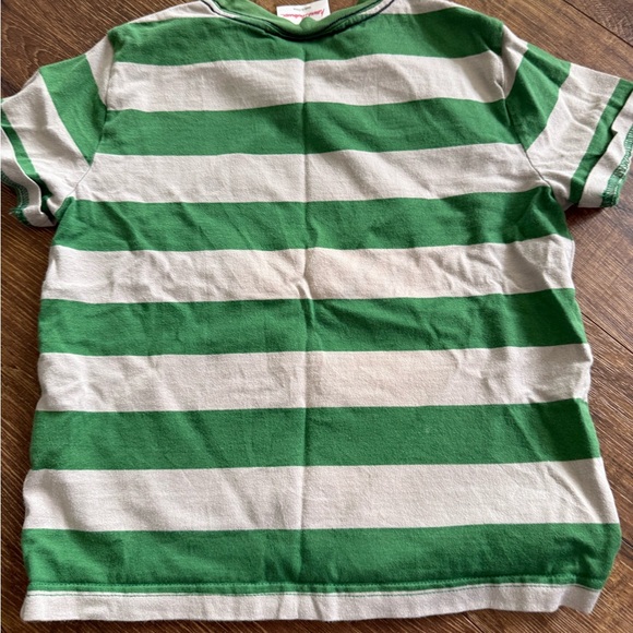 Hanna Andersson Green and White Striped Short Sleeve Tee gator alligator Florida - Picture 2 of 2